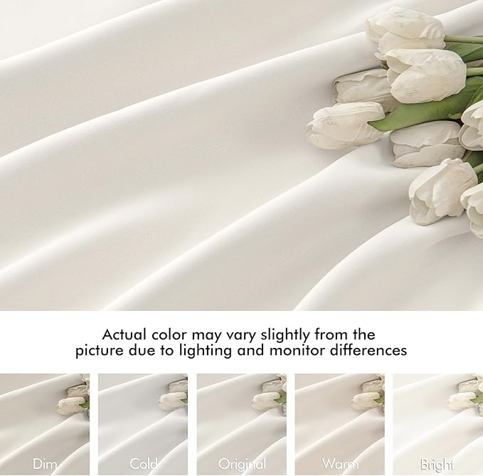 MIULEE Ivory Back Tab Blackout Curtains 72 Inches Long 2 Panels Set for Living Room Bedroom Privacy, Rod Pocket/Pinch Pleat Thermal Insulated Room Darkening Pleated Light Blocking Drapes