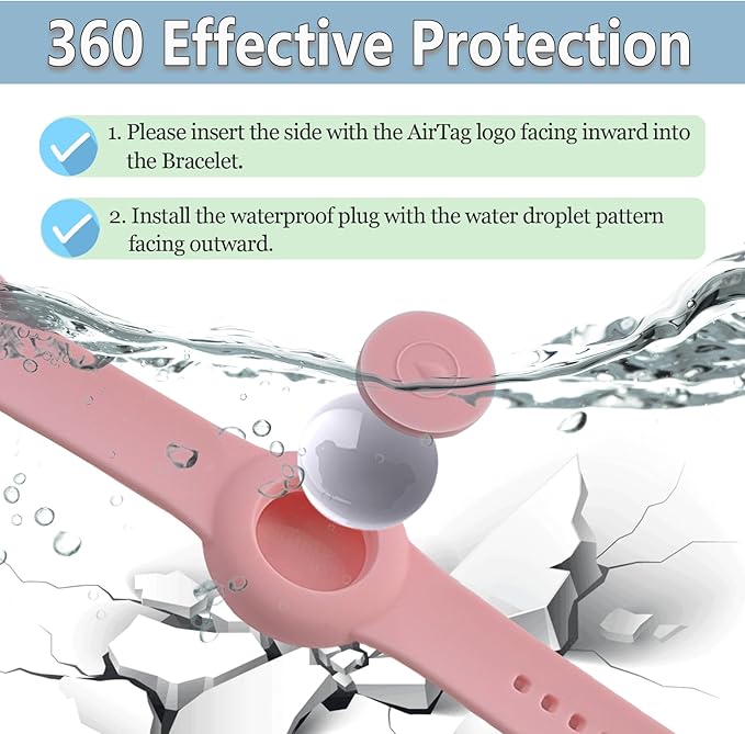Waterproof Bracelet for AirTag Kids, Personalized Initial Letter Hidden Holder Compatible with Air Tag, Silicone Case for Airtag Adjustable Anti-Lost GPS Tracker for Toddler Child Elder, E
