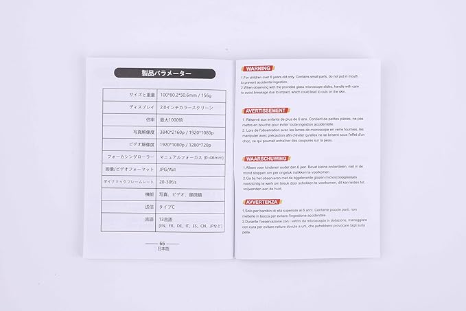 1000X Handheld Microscope for Kids 4K 2.0" Screen Rechargeable Mini Pocket Digital Microscopes w/Slides Kit Portable Edu Gift Age 4-6 8-12 Children Students (Pink)