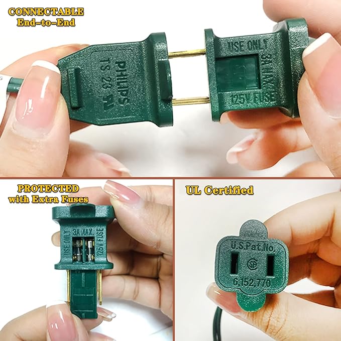 60 LED Warm White Twinkle Christmas String Lights Plug in, 15 of 60 Lights Twinkle,Connect up to 45 Sets,UL Certified 22 Ft Mini Twinkling Christmas Tree Lights,Indoor Outdoor Use