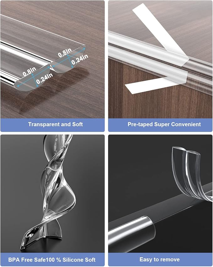 Corner Protectors, Clear Corner Protector Baby Proofing, Soft Edge Protectors,16.4ft(5M) Corner Guards Furniture Corner&Edge Safety Bumpers with Upgraded Strong Adhesive for Furniture&Sharp Corners