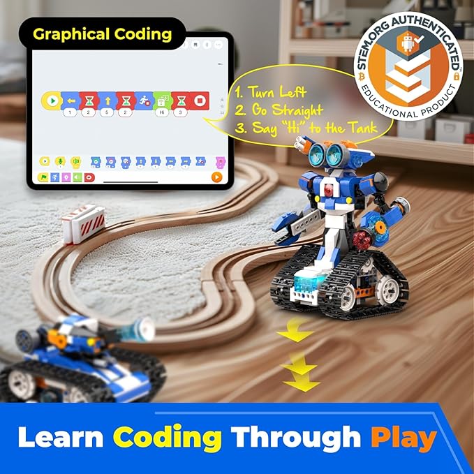 STEM Robot Toy 6-in-1 Robot Building Kit for Boys Age 8-12, APP Remote Control STEM Coding Toys, Educational Robotics Gifts for Boys Girls Kids Ages 7 8 9 10 11 12 (480 Pieces)