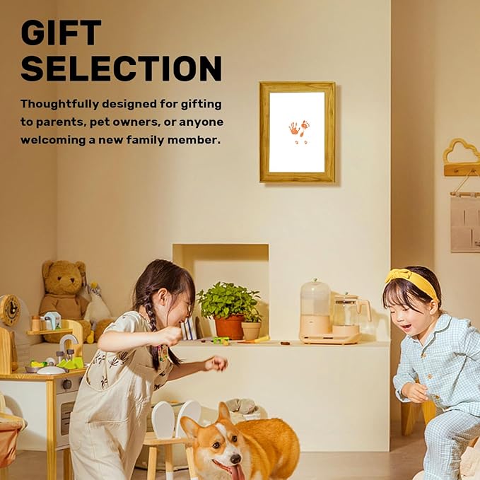 4-Pack Inkless Baby Hand and Footprint Kit with Mess-Free Ink Pad – Baby Safe Ink Pad for Hand, Foot & Paw Prints – Newborn Footprint & Paw Print Kit for Dogs and Cats – 16 Cards(Candy)