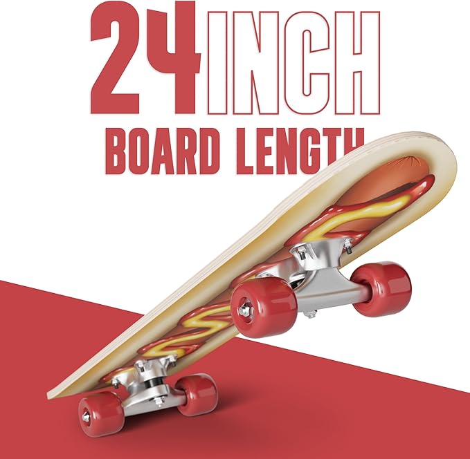 24 inch Rude Boyz Mini Cruiser Skateboard - Aluminium Trucks - Kids Skateboard Ages 5-8 Beginner - Skateboards for Kids