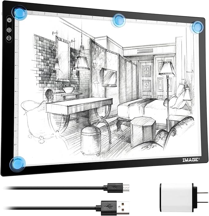 A3 Magnetic Light Pad for Diamond Painting, Physical Buttons Control Ultra-Thin Light Box Artcraft Tracing Light Board for 5D Diamond Painting Tatoo Pad Animation,Sketching, Designing, Stencilling