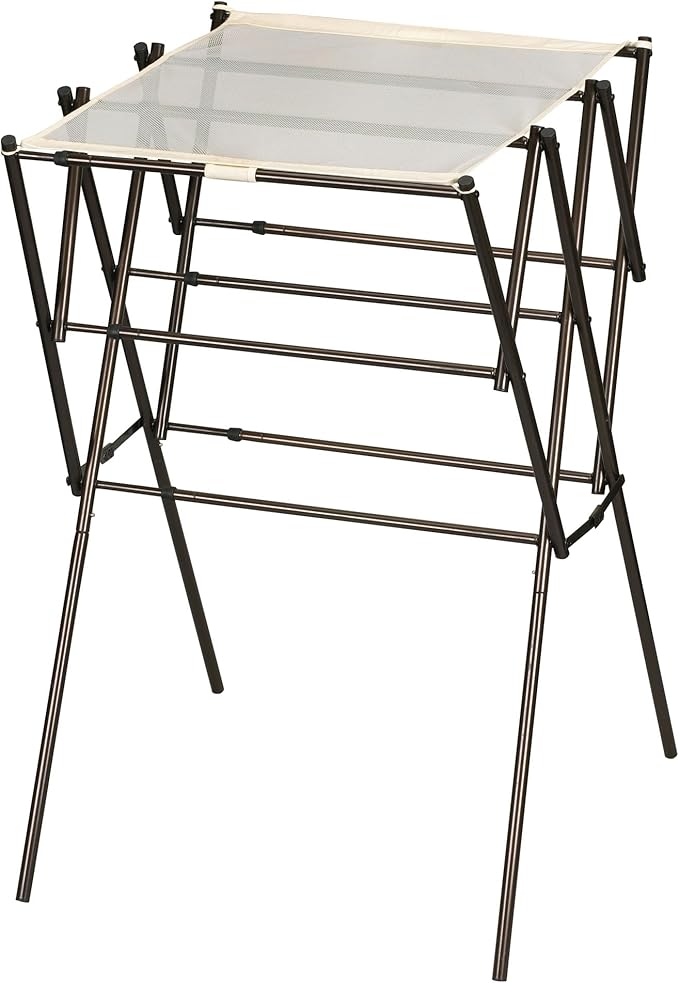 Household Essentials 5175 Collapsible Expandable Metal Clothes Drying Rack, Antique Bronze, STORAGE
