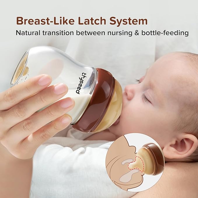 Thyseed Glass Natural Anti-Colic Baby Bottles | Newborn Breast Like Nursing Bottle for Breastfed Babies with Nipple(1-2 Months),5oz,1pack