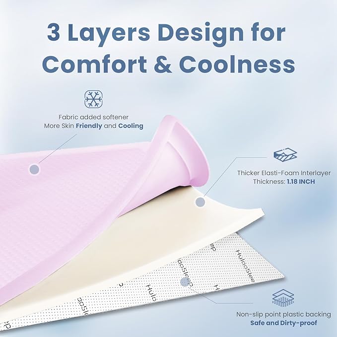 Baby Play Mat for Summer,1.3 Thick Memory Foam Cooling Floor Tummy Time Mat, Soft & Breathable, Non-Slip Rectangular for Toddlers’ Playtime & Rest(Pink,39"x59")