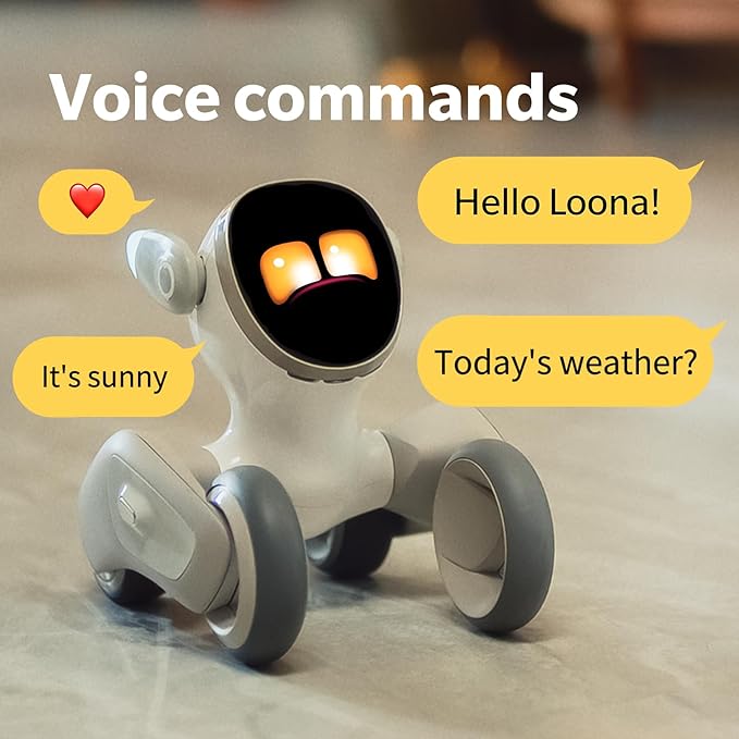 Robot Pet Dog ChatGPT-4o Smart AI-Powered Companion Voice & Gesture Control, Real-Time Interaction Robotics Toys for Kids, Home Monitoring - Includes Charging Dock