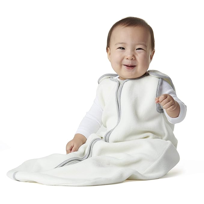 baby deedee Sleep Nest Fleece Baby Sleeping Bag, Ivory, 0-6 Month