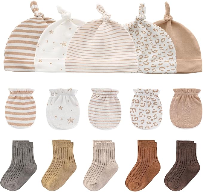 Baby Hats Mittens and Socks Set Cotton Newborn Hat Beanie Soft Infant Girls Boys Caps Gloves 0-6 month