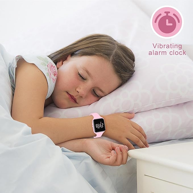 Kids Watches for Girls Boys Digital Sport Watch with Step Counter Pedometer Vibration Alarm Clock, No App Waterproof Fitness Tracker Kids Watch Boys Girls Teens Students Ages 5-16