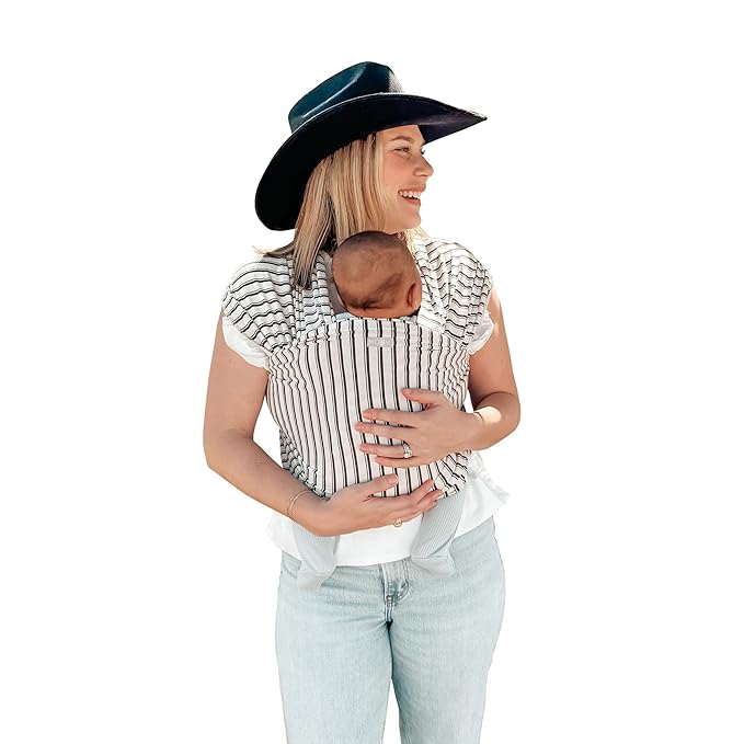 Moby Baby Wrap Carrier Classic for Newborns to Toddlers (8-33lbs), Infant Sling Carrier, Lightweight & Hands Free Design, Adjustable for All Body Types (Heirloom Stripe)