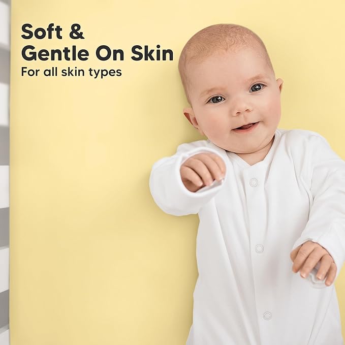 KeaBabies 2-Pack Organic Crib Sheets for Boys, Girls - 52x28 Fitted Crib Mattress Sheet Neutral, Breathable Jersey Cotton Cover for Baby Bed, Toddler Mattress, Soft & Cute Prints (Sunshine)