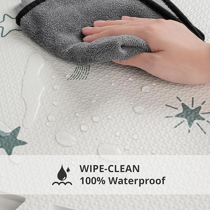 Baby Foam Play Mat, PIGLOG 72x48 Baby Crawling Mat, Floor Mats for Kids for Infants with Interlocking Floor Tiles, Toddler Playmats for Indoor and Outdoor, Easy to Clean Playroom Mats, Meteor Shower