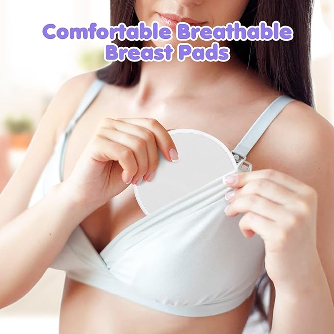 6 PCS Reusable Nursing Pads – Washable Breast Pads for Breastfeeding, Soft & Super Absorbent with Laundry Bag and Travel Bag, Nipple Pads for Postpartum Essentials