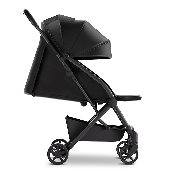 Mompush Lithe V2 Lightweight Travel Stroller, Compact Foldable Baby Stroller with Travel Bag, One-Hand Fold Stroller, Snack Tray, Mechanical Recline Seat, Airplane-Ready, Organizer & Rain Cover