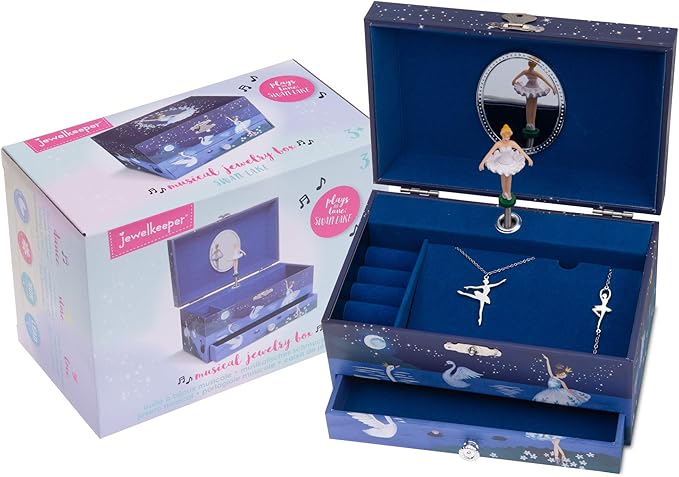 Jewelkeeper Ballerina Music Box & Little Girls Jewellery Set - 3 Ballerina Gifts for Girls