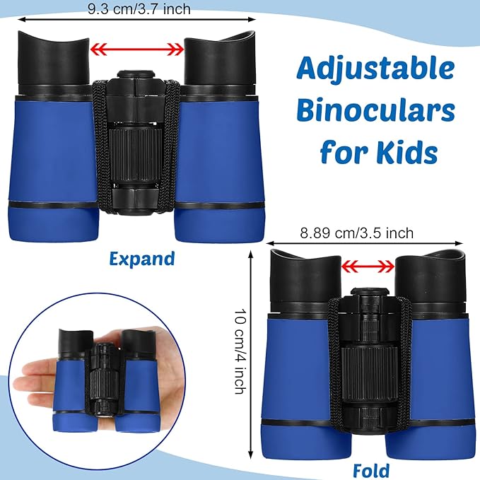 6 Pack Kids Binoculars Shock Proof Toy Binoculars Set for Age 3-12 Years Boys Girls Hunting Folding Small Telescope Birthday Gifts Bird Watching Educational Learning Camping Outdoor (Stylish Colors)