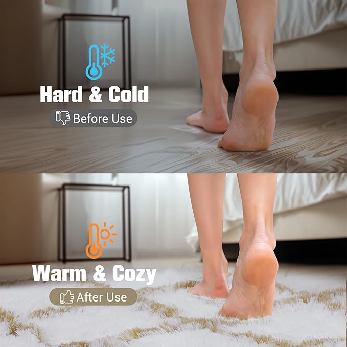 Fluffy Rug for Bedroom, 5X7Feet Stripe Checkered Rug Anti-Skid High Pile for Living Room Bedroom Kids Room Nursery, Dorm Home Decor