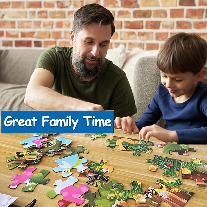 Jumbo Floor Puzzle for Kids, Large Jigsaw Puzzles 35 Piece for Kids Ages 3-5,Preschool Learning & Education Toys, Gifts for 4-8 Year Old Boys and Girls (Insect)