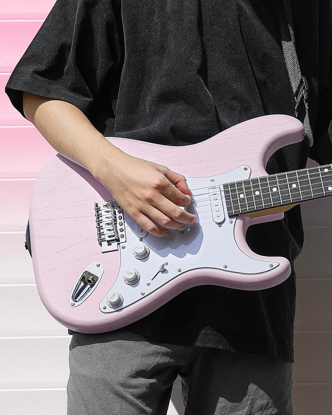 DONNER DST-80 Electric Guitar 39” Beginner Electric Guitar Kit with Amp, Classic SSS Pickup Complete with Gig Bag, Tuner, Capo, Strap, Picks, and Free Online Lessons