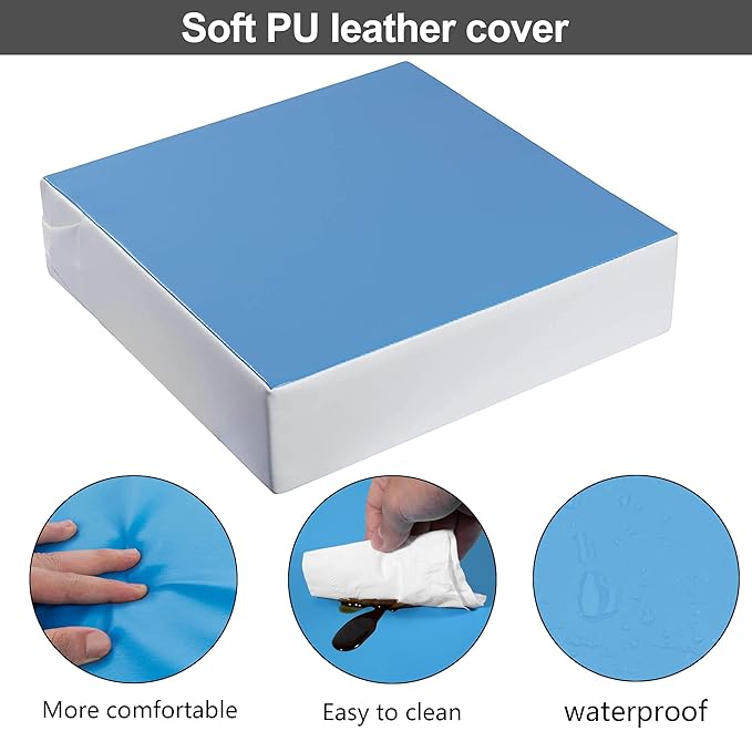 Kalawen Upgraded 2Pcs PU Washable Straps Safety Buckle Toddler Booster Seat for Kitchen Chair, Portable Travel