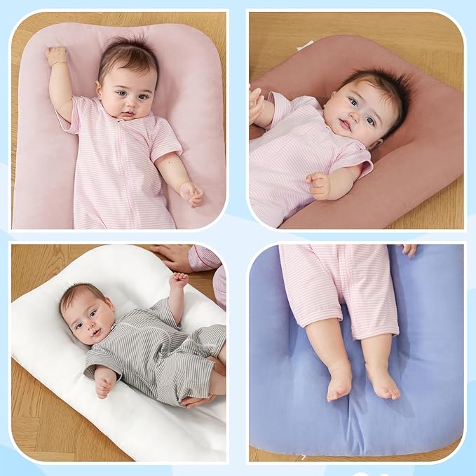 Baby Lounger for Newborn, Bionic Design Baby Lounger, Soft Organic Cotton Breathable Lounger for Infants 0-18 Months (Gray)