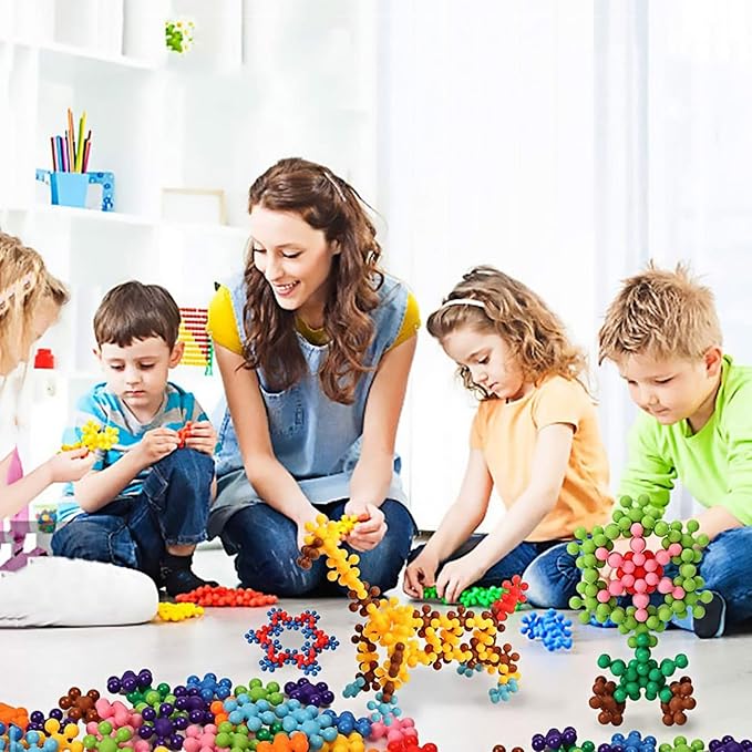 250 Pieces Building Blocks Kids STEM Toys Educational Building Toys Interlocking Solid Plastic Discs Sets for Preschool Boys and Girls Aged 3+