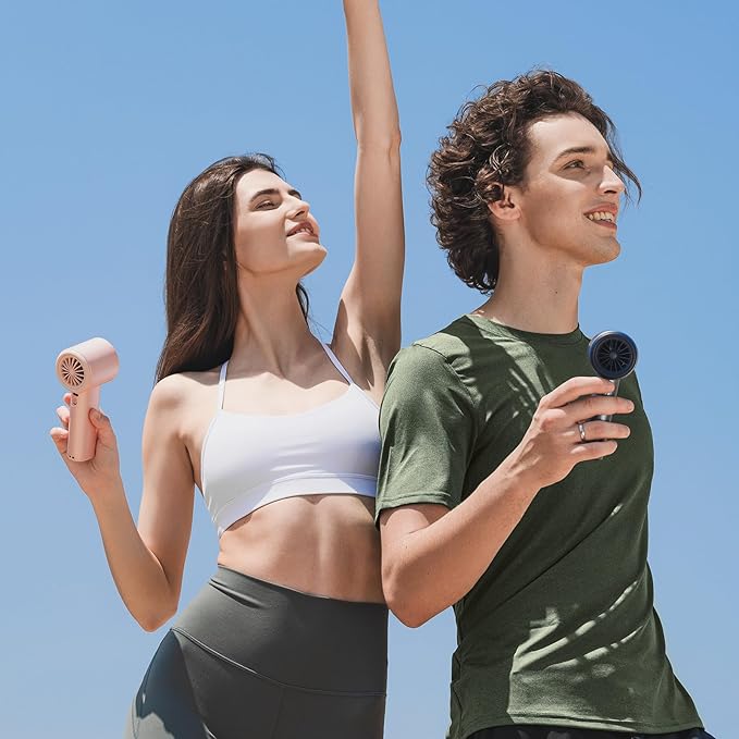 JISULIFE Portable Handheld Fan,Speed(1-100) Adjustable Turbo Mini and 3600mAh Battery Rechargeable Personal Fan,Digital Display,Gifts for Women Men Travel/Camping/Outdoor-Blue