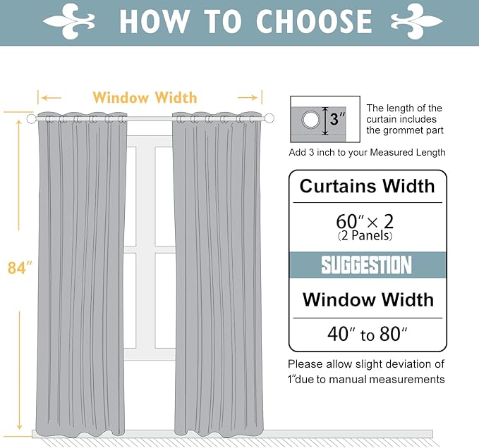 ChrisDowa 100% Blackout Curtains 84 inch Long for Bedroom with Black Liner, Extra Wide 2 Thick Layers Total Blackout Thermal Insulated Grommet Window Curtains 2 Panels Set (Aqua, 60 x 84 Inch)
