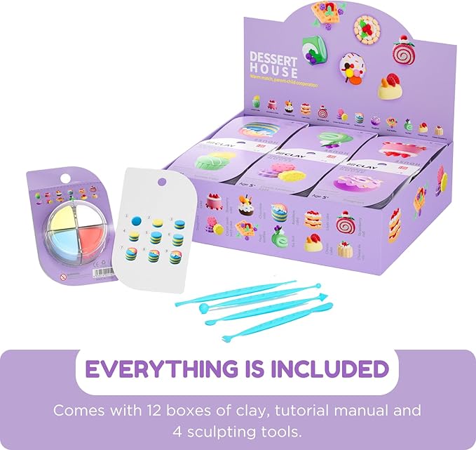 Air Dry Clay Kits - Modeling Clay for Kids, Ultra Light & Soft, Safe & Non-Toxic, DIY Air Dry Clays Kit with Sculpting Tools and Tutorials, Creatible Art Crafts Toys Gifts for Boys Girls