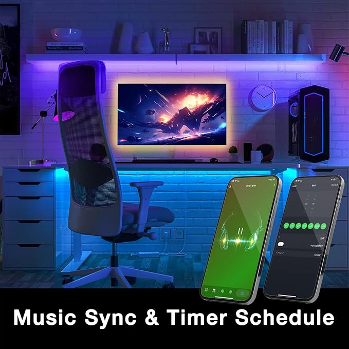 DAYBETTER Smart WiFi Led Lights, Tuya App Controlled, Work with Alexa and Google Assistant, Timer Schedule, RGB Strip Color Changing Décor for Bedroom Party Kitchen, 50ft