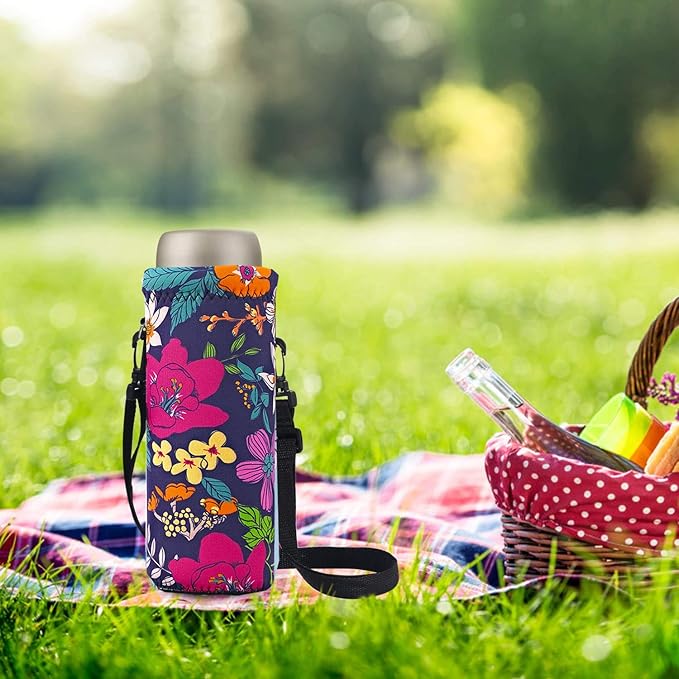 AUPET Water Bottle Bag Carrier,24oz/32oz Insulated Neoprene bottle Sling Holder Case Pouch Cover for 1000ML/750ML Bottles with Shoulder Strap for walking