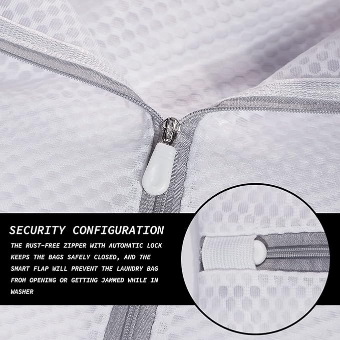5Pcs Durable Honeycomb Mesh Laundry Bags for Delicates,Travel Organization Bag for Clothes,Jeans,Bath Towels,Bed Sheets (1X-Large 20 x 24 Inches,2 Large 16 x 20 Inches, 2 Medium 12 x 16 Inches)