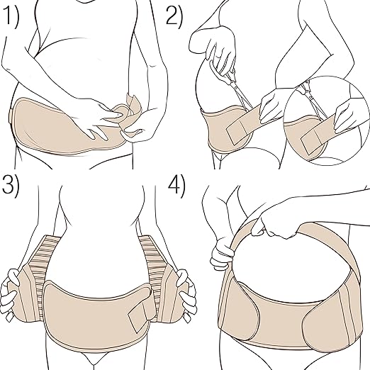 NeoTech Care Pregnancy Support Maternity Belt, Waist/Back/Abdomen Band, Belly Brace (Size XXL, Beige Color)