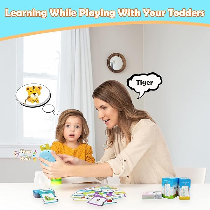 MAYAPHILOS German and English Bilingual Pocket Speech with 510 Sight Words, German Language Learning Toys for Kids, Audible Talking Flashcards, Toddlers' Sensory Preschool Educational Birthday Gifts