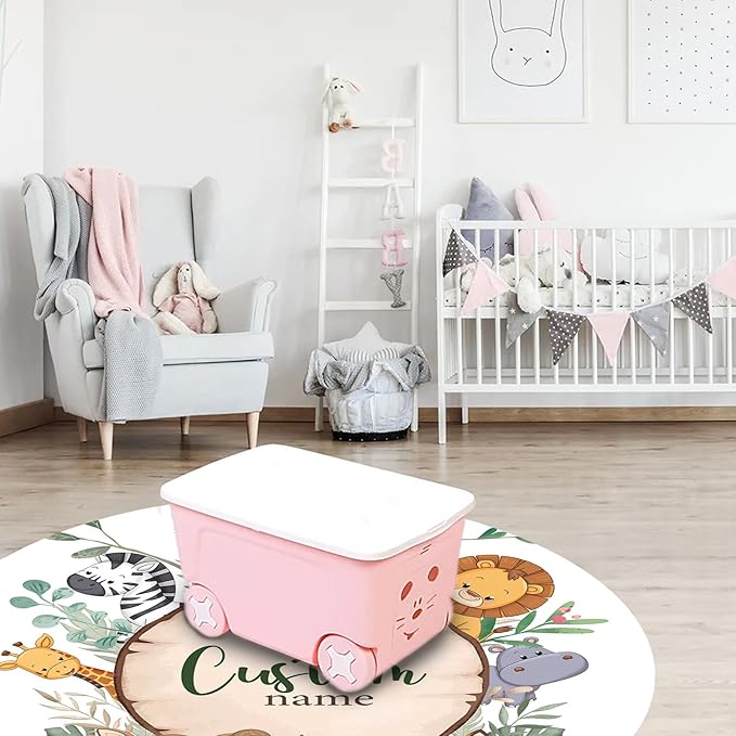 Custom Nursery Crib Bedding Set: Personalized Name 4 Piece Animal Theme Baby Crib Sets for Boys Girls - Toddler Double Layer Blanket Set, Comfortable Crib Bed Sheets for Baby Toddlers