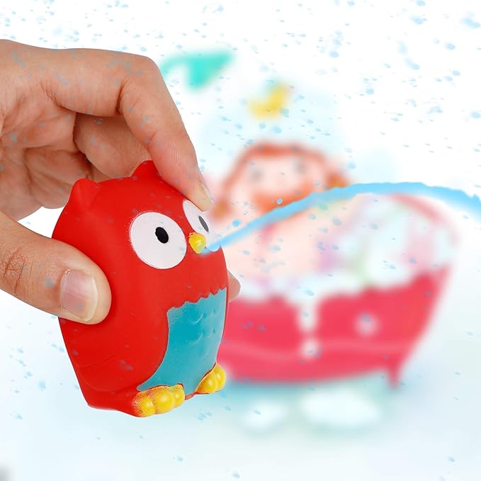 Set of 18 Animals Bath Squirters Toy Set for Toddler, Colorful Assorted Sea Animals Flower Floating Bathtub Squirter Toys for Baby Shower Bath Tub Pool (Animal)