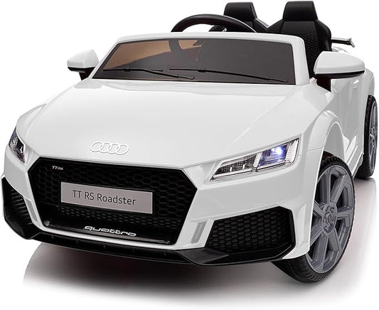 Electric Ride on Car for Kids, Licensed Audi 12V 7Ah Kids Ride-on Toy for Toddlers 3-5 Year Old Girls with Remote - White