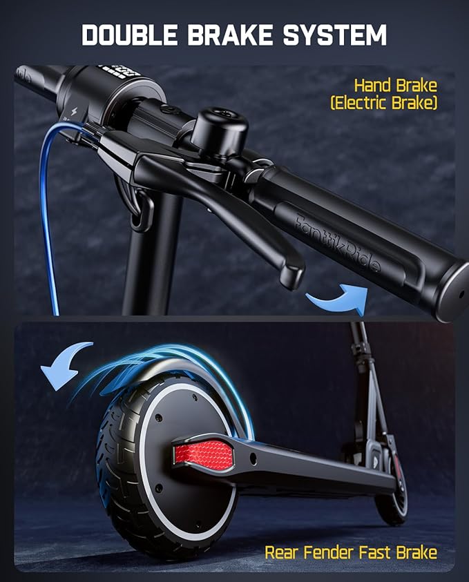 FanttikRide T9 Electric Scooter for Kids 4.3-5.6 ft, 7/10/12 MPH, LED Battery Level, Height Adjustable and Foldable, Electric Scooter for Kids, for Teenager, Up to 40 mins