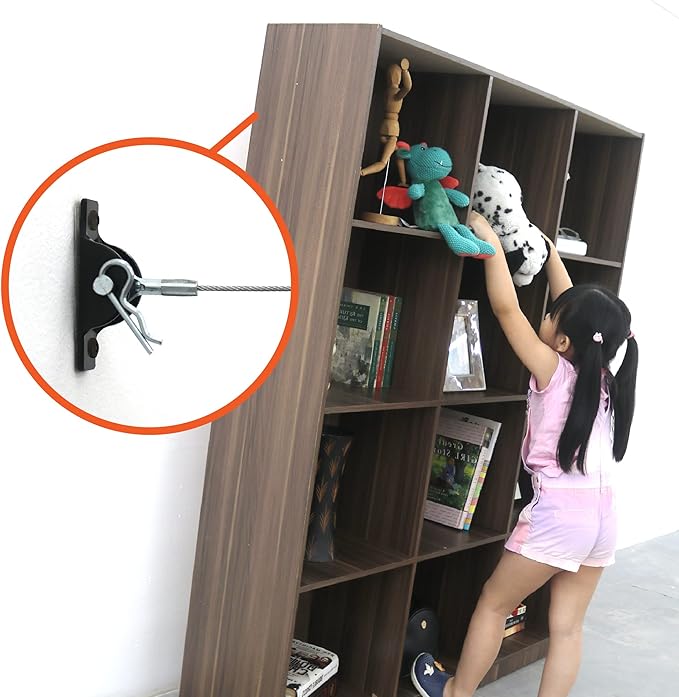 Furniture Anti-Tip Kit for Large Heavy Objects - Heavy Duty Furniture Anchor - Supports up to 400 lbs