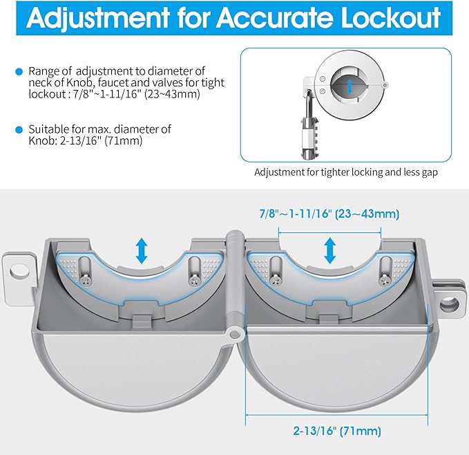 AST Door Knob Lockout Device with Passcode Padlock, Childproof Door Knob Cover, Lock Out to Smart Doorknob. Safety Cover for Faucet, Valve, Spigot. Prevent Access to Keyhole, Matte Silver