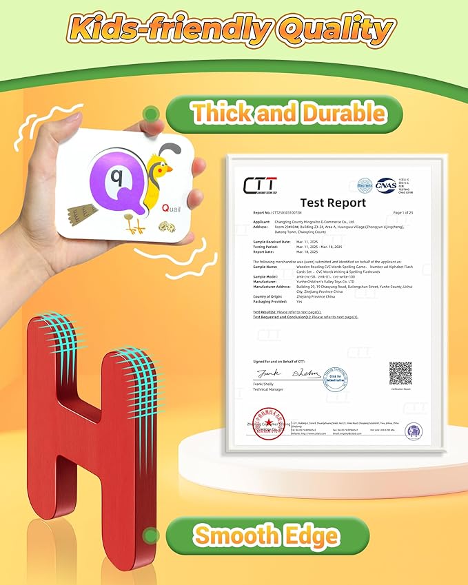 Gojmzo Alphabet Flash Cards, ABC Learning Toys for Kids 3-5, Wooden Letters Number Blocks Sight Words Matching Game, Toddler Preschool Learning Activities, Montessori Educational Toys for 3+ Year Old