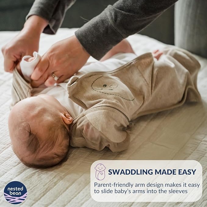 Nested Bean Air 6-in-1 Adaptable Baby Sleep Sack - Unweighted - Comfort & Safety for Natural Sleep, Preferred Arm Position Reduces Startle Reflex, Better for Baby, NB (7-13lbs) Sage