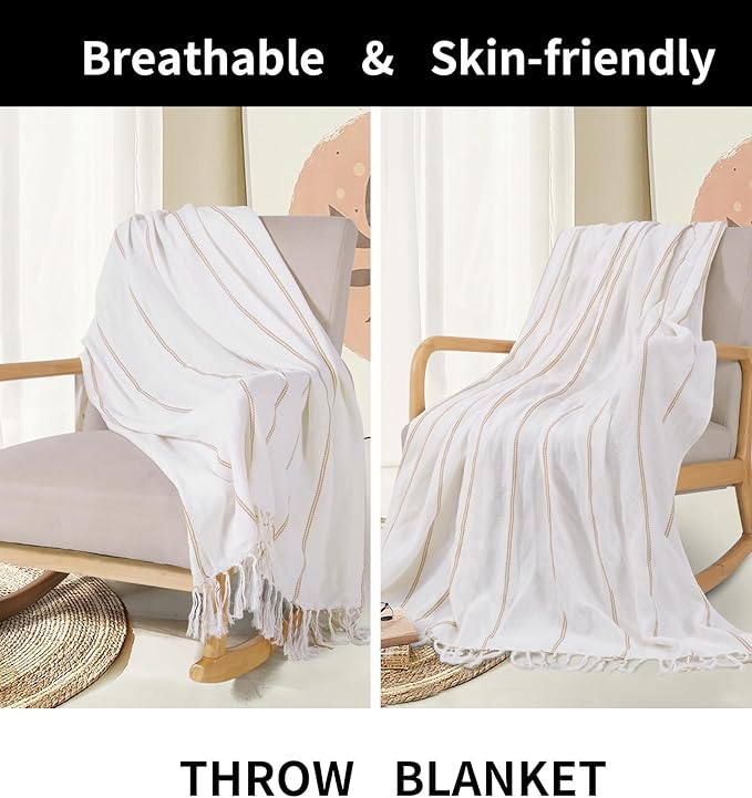 Genovega Beige Throw Blanket Bedroom Living Room Accessories Sofa Couch Chair Essential Bohmian Aztec African Southwest Neutral White Fall Antique Vintage French Country Primitive Cottage Nursery