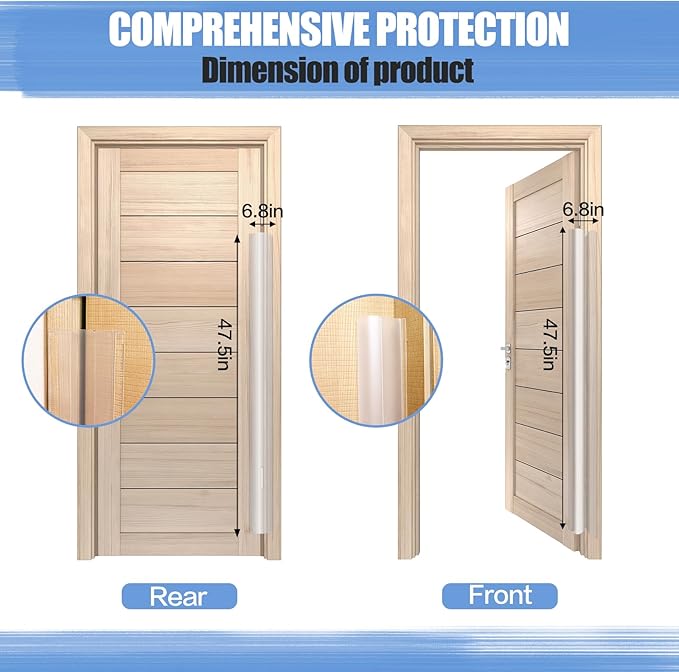 Finger Pinch Door Guard - Child Door Protector & Baby Proofing - 2 PCS Door Jam Shield Hinge Cover for 90 & 180 Degree Door Frames & Gates