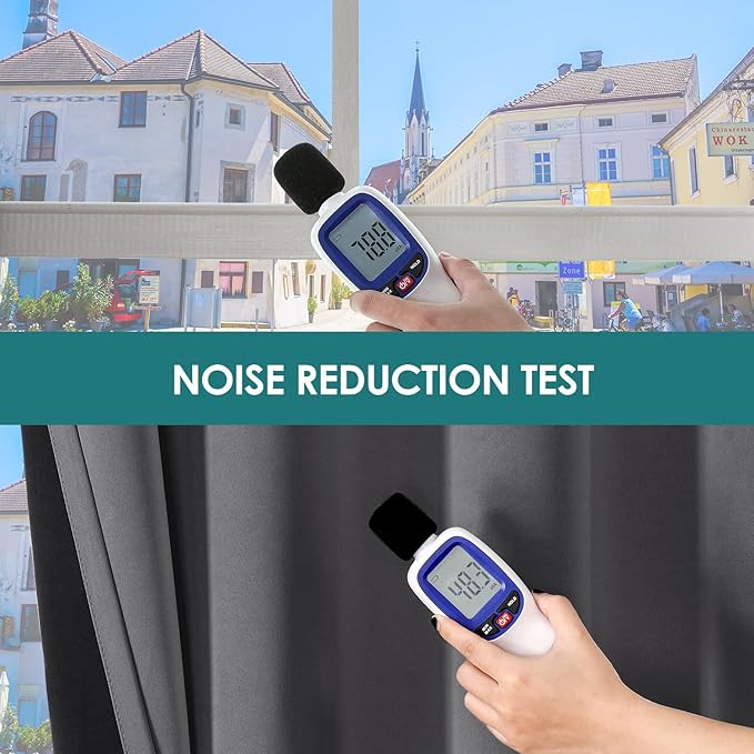 ChrisDowa 100% Blackout Curtains for Bedroom with Black Liner, 2 Thick Layers Total Blackout Thermal Insulated Grommet Long Window Curtains 2 Panels Set (Grey, 52 x 95 Inch)