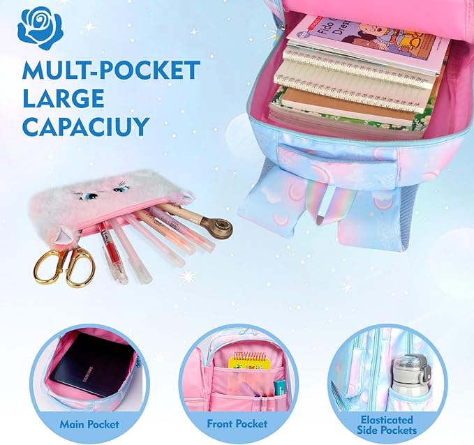 Aesthetic Kawaii Rainbow Backpack