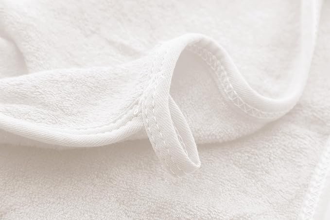 HIPHOP PANDA Baby Washcloths, Rayon Made from Bamboo - 2 Layer Ultra Soft Absorbent Newborn Bath Face Towel - Reusable Baby Wipes for Delicate Skin - Ivory, 6 Pack